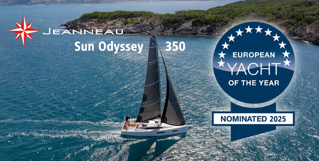 Wir gratulieren dem gesamten Team von Jeanneau zur Nominierung der Jeanneau Sun Odyssey 350 für den renommierten Preis! 🎉